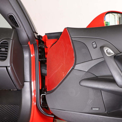 Red Carbon Fiber Door Pad cushion Panel Cover Sticker For Corvette C6 2005-13 US 8