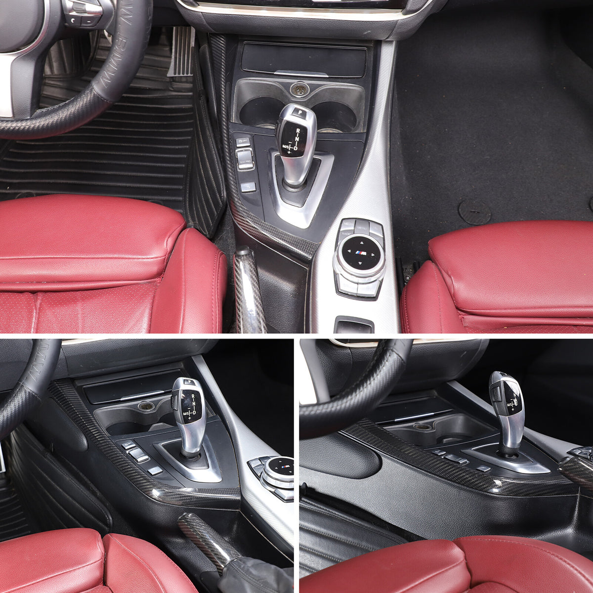 Real Carbon Fiber Gear Shift Side Trim L Strip For BMW 2 Series F22 F23 2014-19 3
