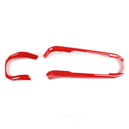 Red ABS Central Control Dashboard Decorative Cover For Toyota Tacoma 2016-2023 7