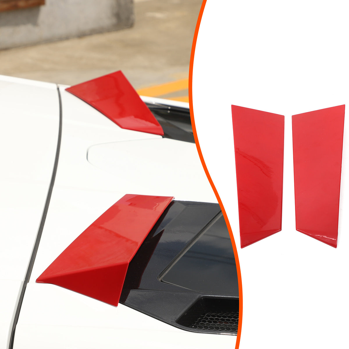 ABS Red Rear Windshield Spoiler Trim Strip For Corvette C8 Coupe 2020+ 7
