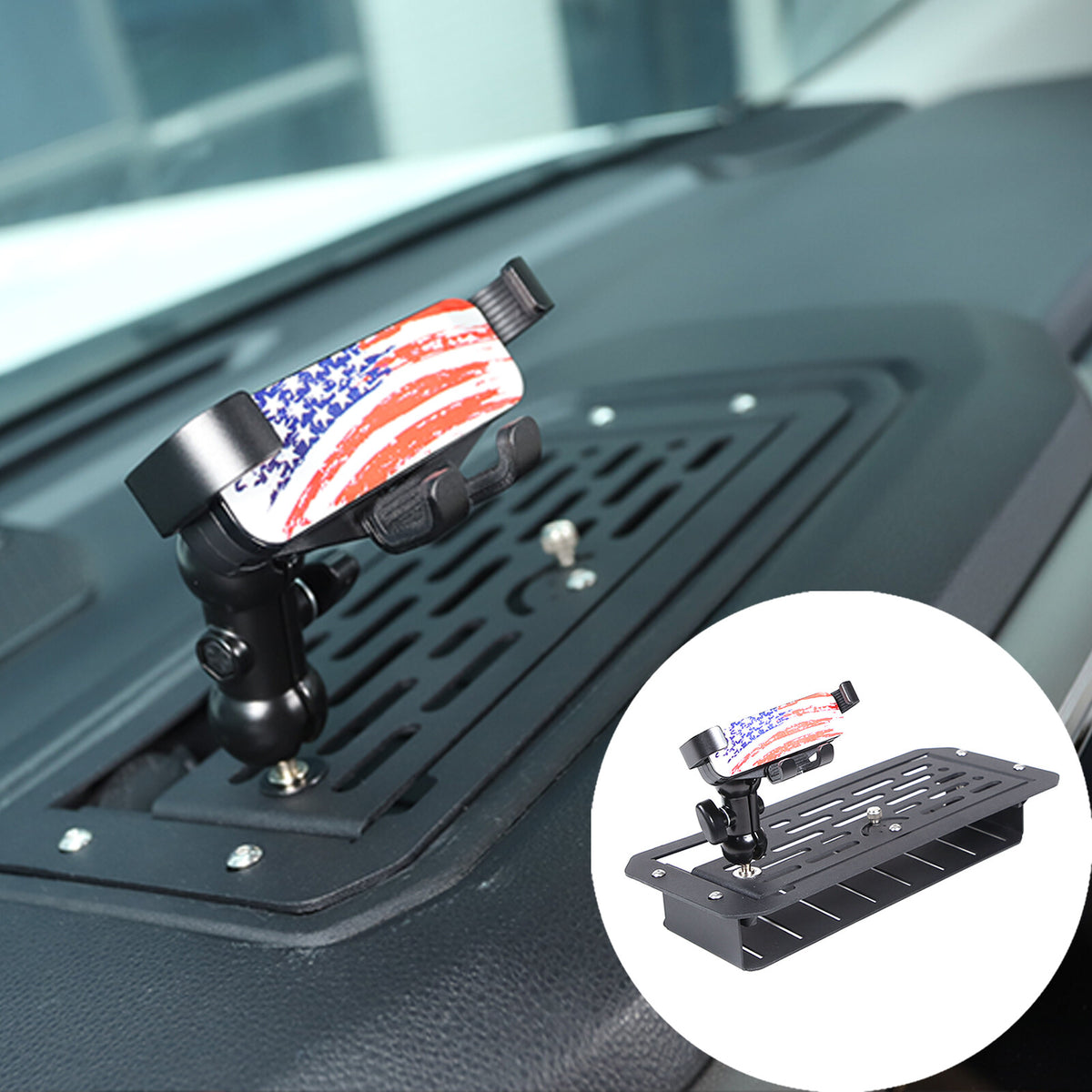 US Flag Dashboard mobile phone bracket storage box For Toyota Tundra 2022-26 4