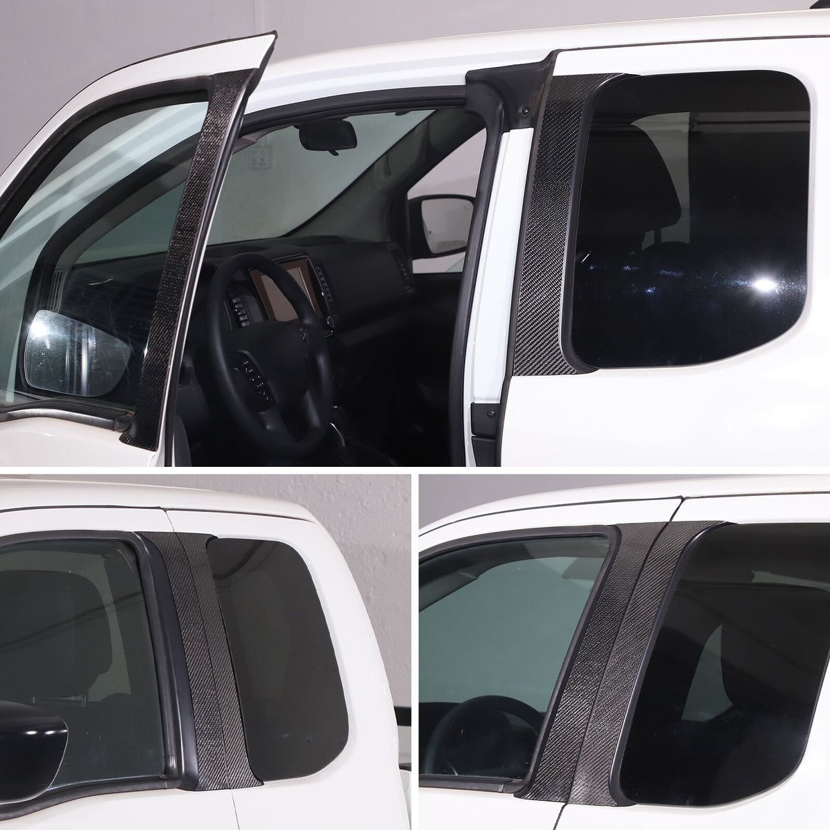Carbon Fiber Center Door Pillar Post Trim Cover For Nissan Frontier D41 2024+ 8