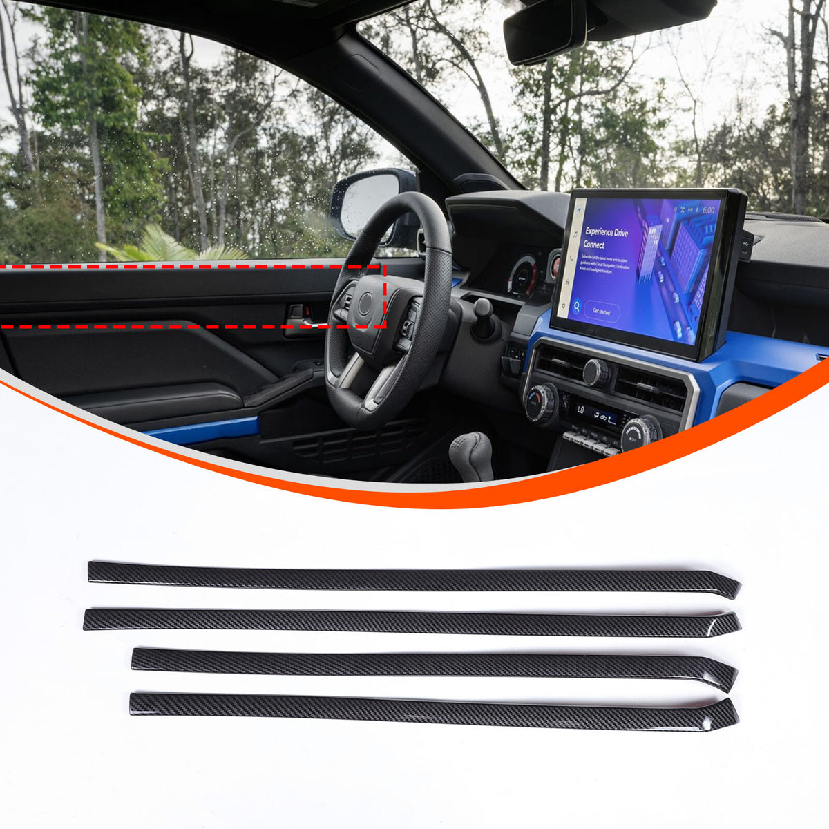 ABS Carbon Fiber Interior Full Set Panel Cover Trim Kit for Toyota Tacoma 24-26 - Styles 1-5 63