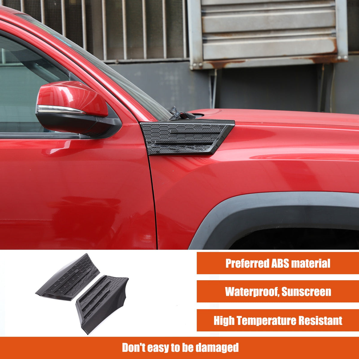 Carbon Fiber ABS Side Fender Upper Trim Cover For Toyota Tacoma 2016-2019 15