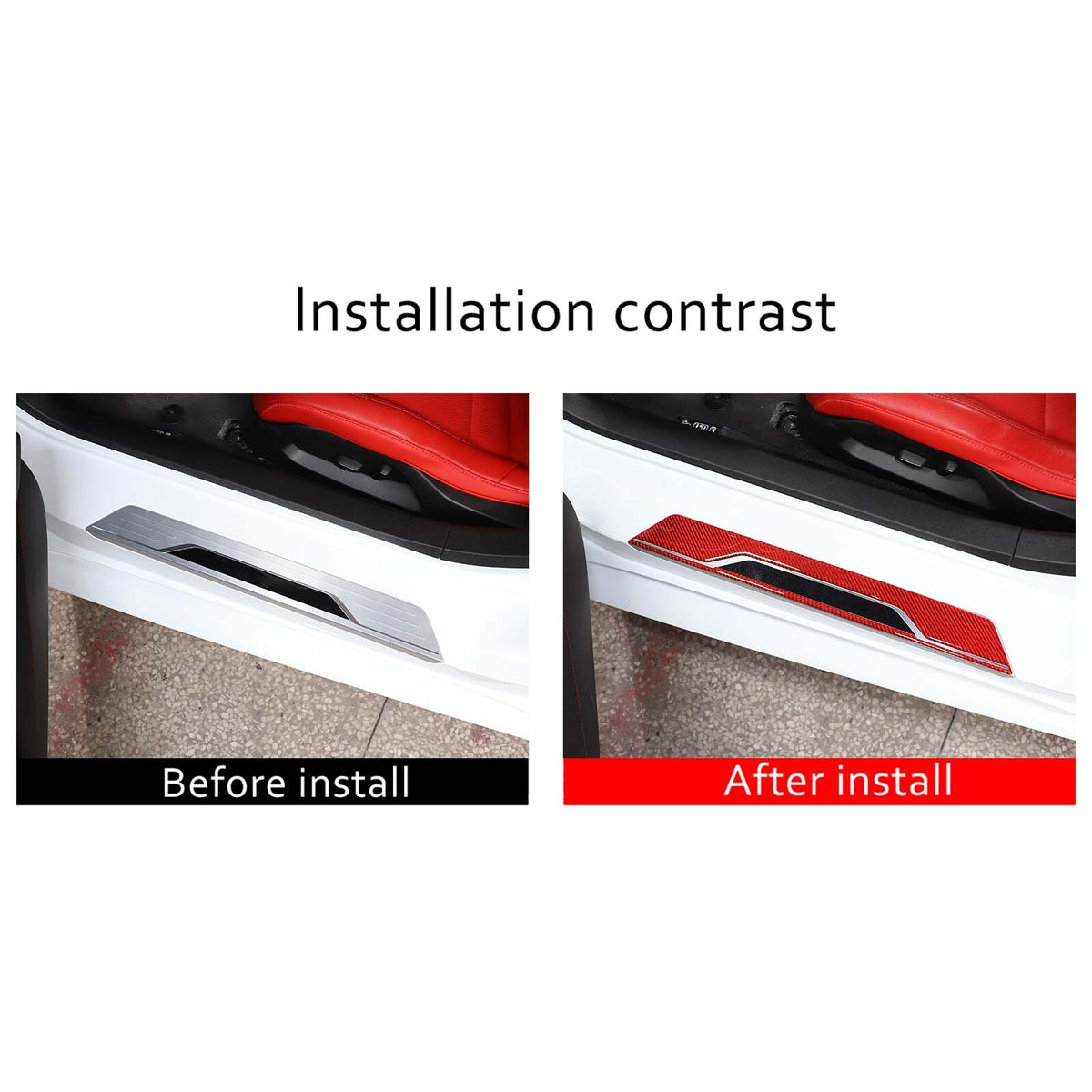 Red Soft Carbon Fiber Interior Decor Trim Kit Cover Set For Corvette C8 20-25 232