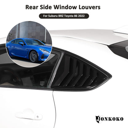 Black Rear Window Louvers Shutters Cover Trim For Toyota 86/Subaru BRZ 2022 8