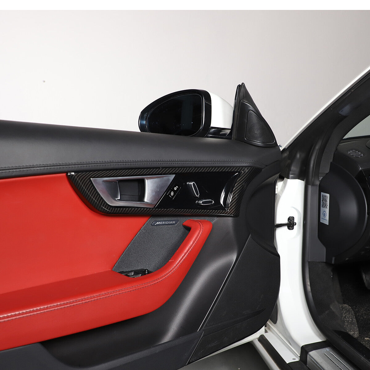 ABS Carbon Fiber Inner Door Handle Frame Cover Trim For Jaguar F-TYPE 2013-2024 4