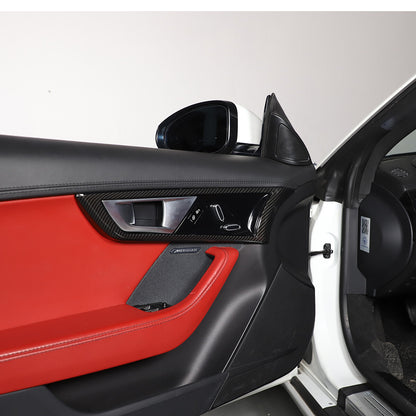ABS Carbon Fiber Inner Door Handle Frame Cover Trim For Jaguar F-TYPE 2013-2024 4