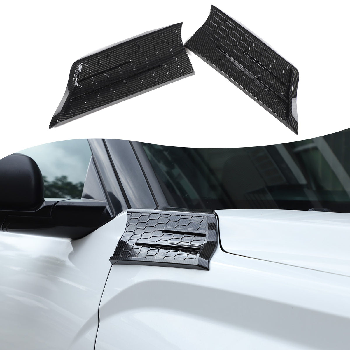 Carbon Fiber Style Fender Upper Decor Cover Trim For Toyota Tundra 2022+ 10