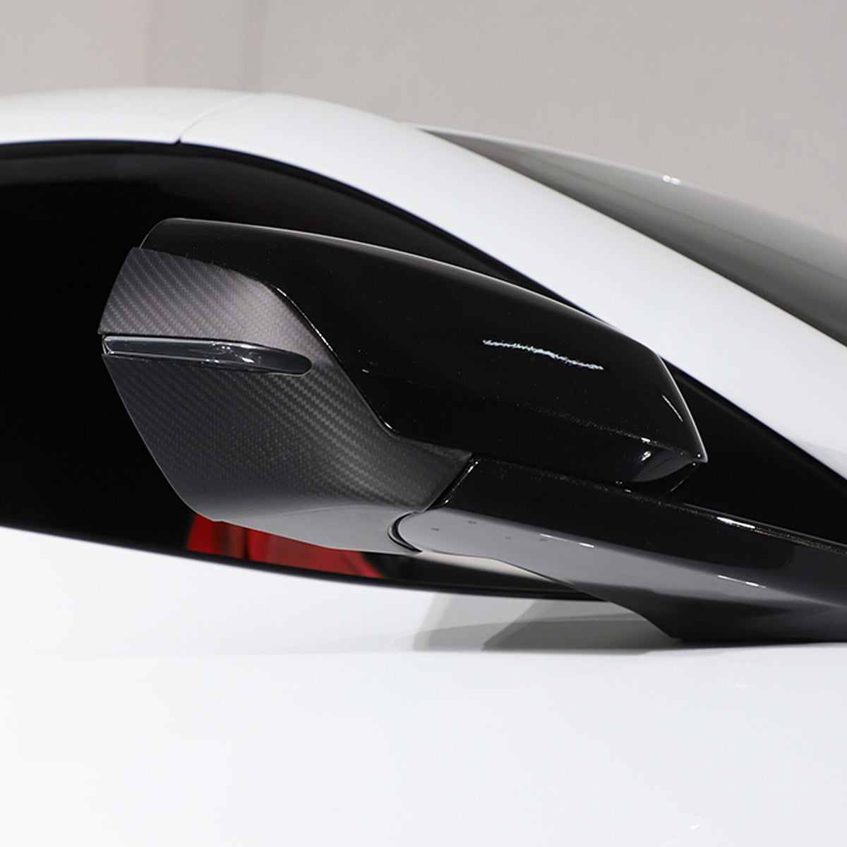 For C8 Corvette Z51 Z06 20-26 Matte Carbon Fiber Side Mirror Cover Lower Base 1