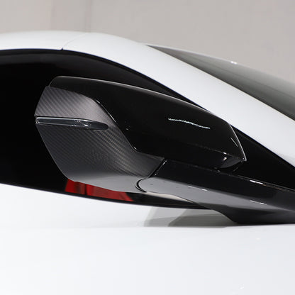 For C8 Corvette Z51 Z06 20-26 Matte Carbon Fiber Side Mirror Cover Lower Base 1
