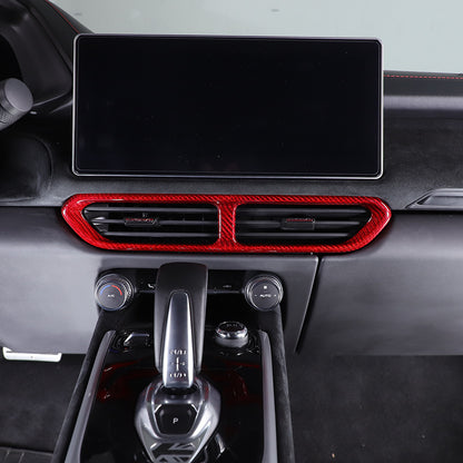Red Real Carbon Fiber Center Console Air Vent Panel Trim For Lotus EMIRA 2021-25 6