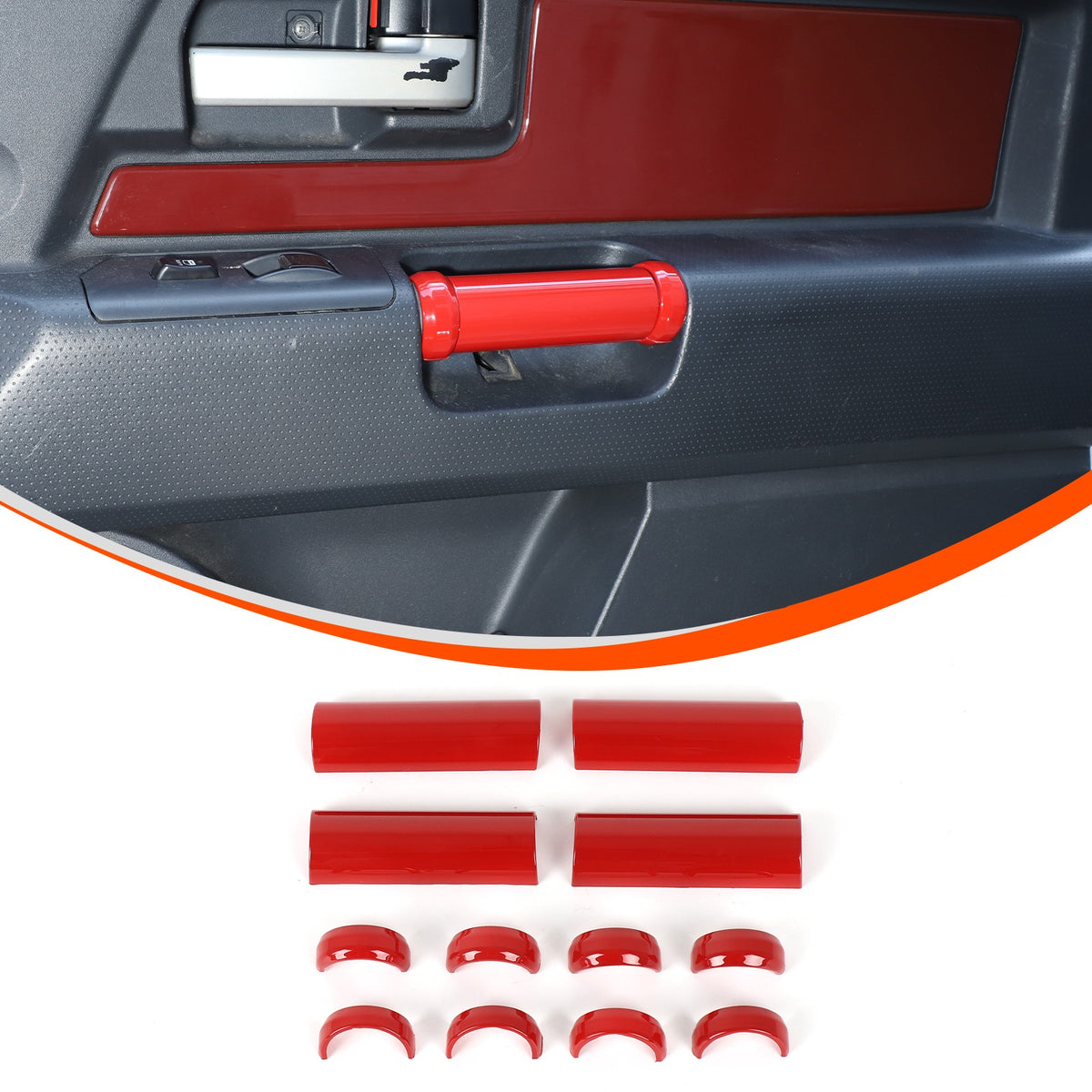 Sport Red Interior Door Panel Handle Trim Cover For Toyota FJ Cruiser 07-21 US 3