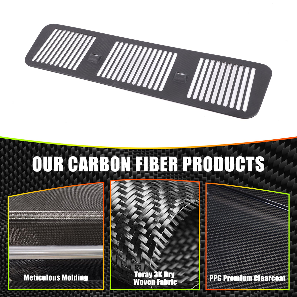 Matte Real Carbon Fiber Hood Air Vent Trim Panel For Benz G-Class W463 2006-2018 4