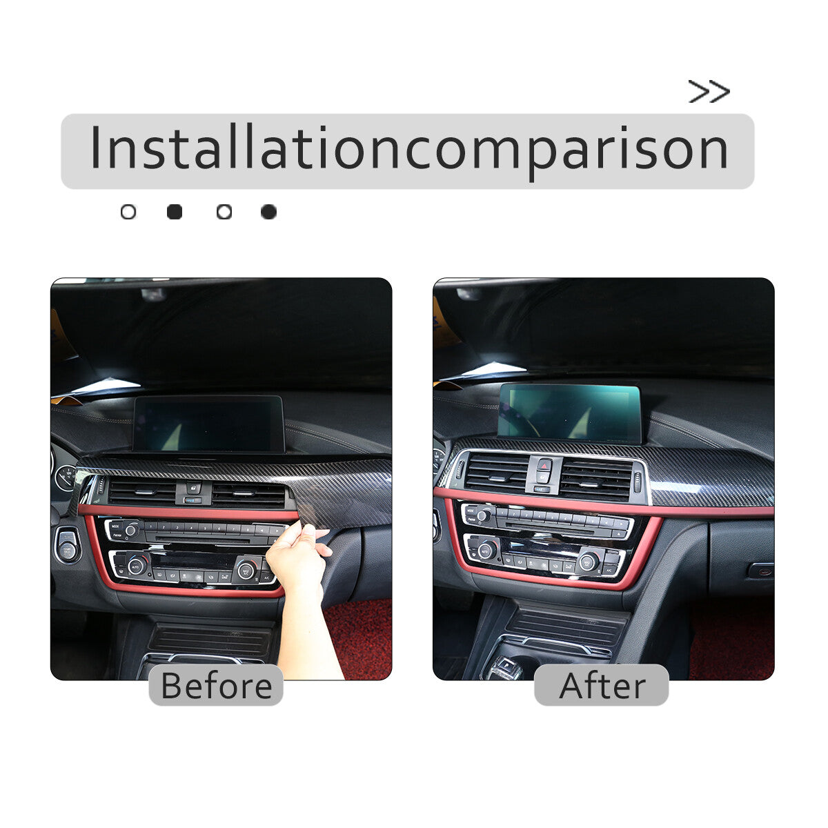 Real Carbon Fiber Interior Dashboard Center Trim for BMW 3 Series F30 F34 14-18 9