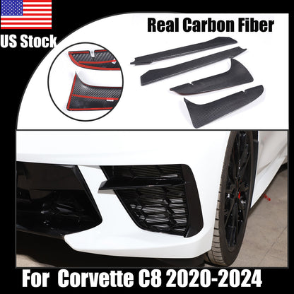 Real Carbon Fiber Exterior Door Mirror Full Set Cover Trim Kit For C8 Corvette 4