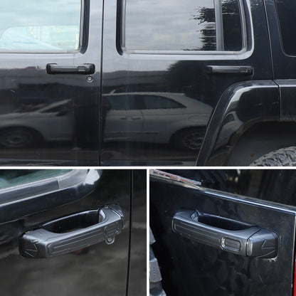 Mecha Matte Black ABS Door + Tailgate Handle Cover Trim For Hummer H3 2005-2009 5