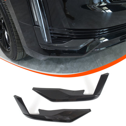 ABS Carbon Fiber Front Headlight Fog Light Trim Cover For Cadillac Escalade 21+ 11