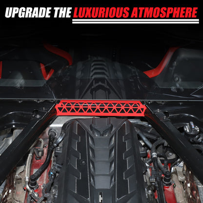 Red Aluminum Engine Bay Strut Bar Connecting Trim Cover For Corvette C8 2020+ 19