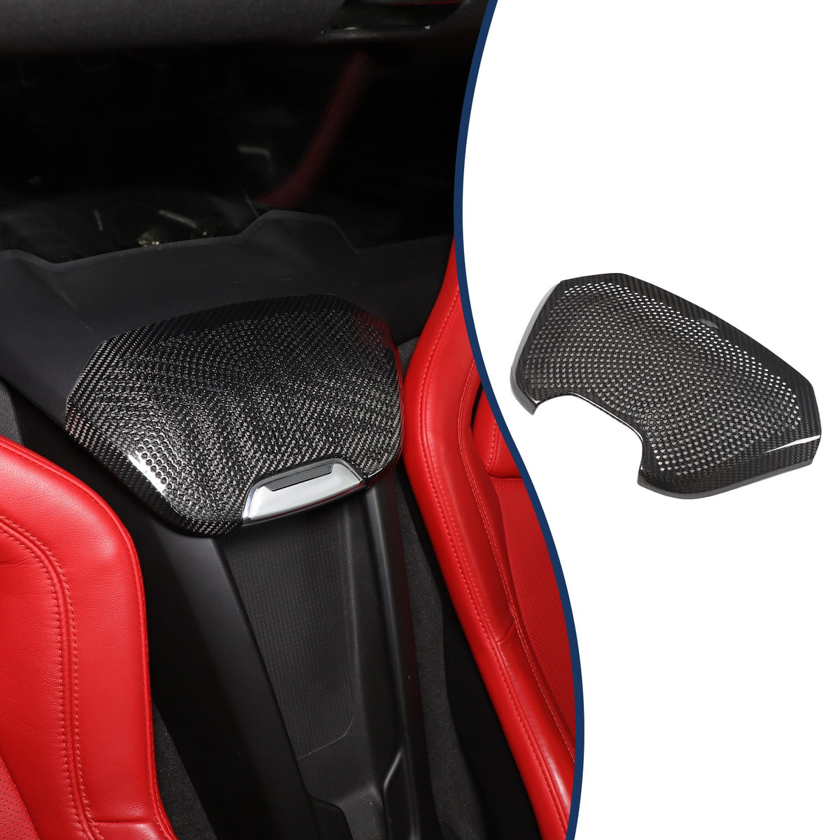 Real Carbon Fiber Rear Seat Single Speaker Grill Trim For Corvette C8 1LT 2020+ 10