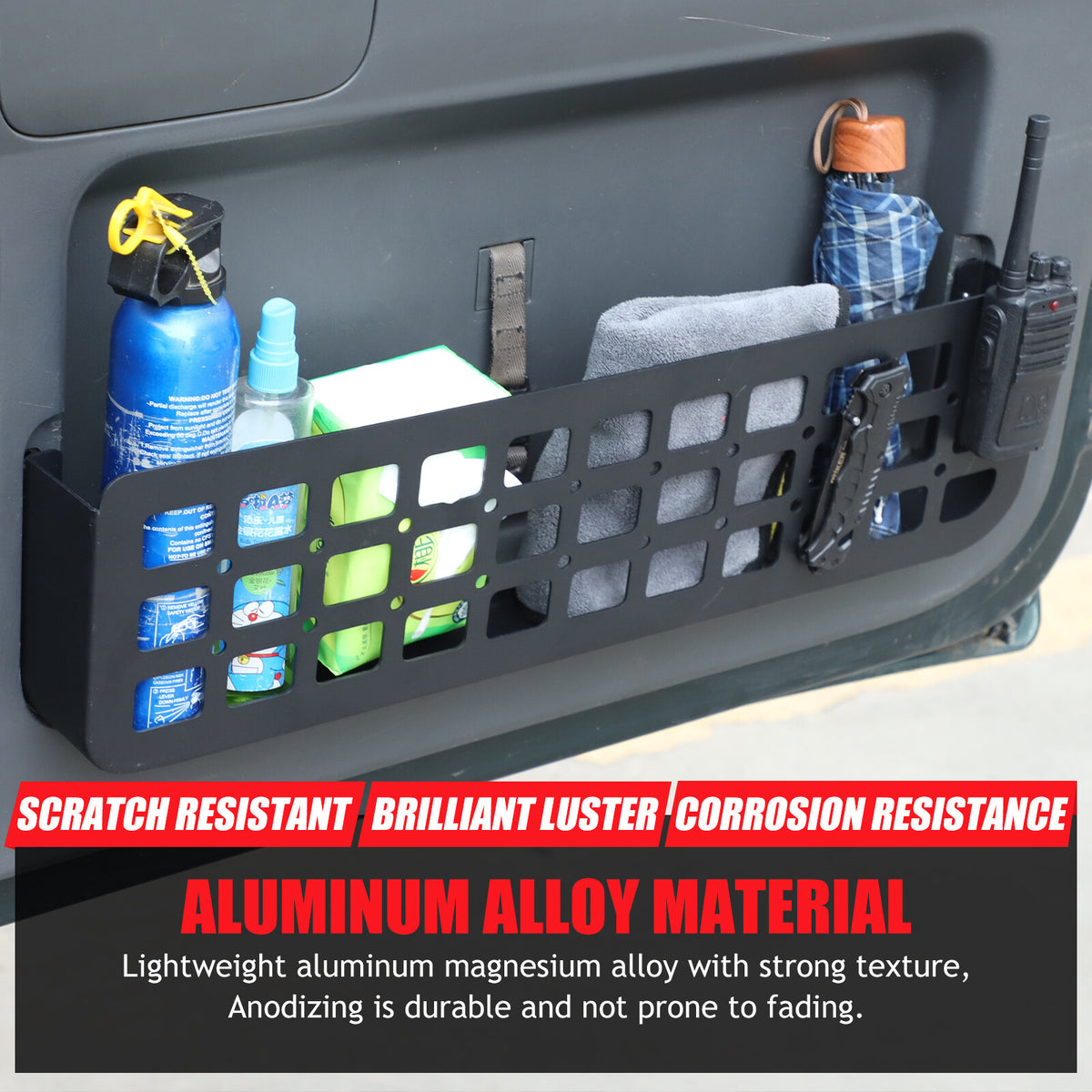 Aluminum Alloy Tailgate Storage Molle Panel For Toyota Prado FJ120 03-09 US 9