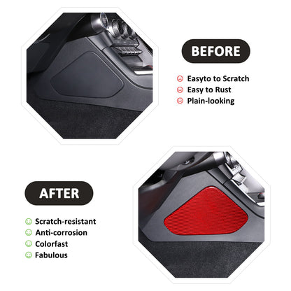 Red Real Carbon Fiber Interior Center Console Trim Set Kit For Subaru BRZ 22+ 48