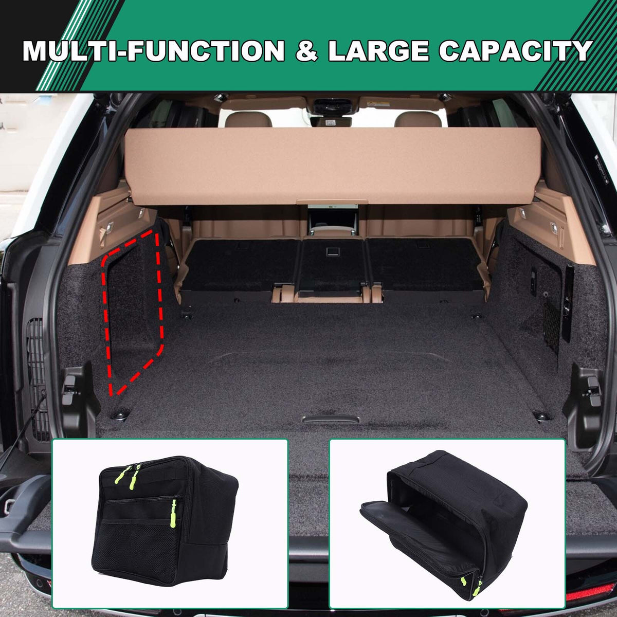 Rear Trunk Left Side Storage Bag Organizer For Range Rover Vogue L460 2023+ 16