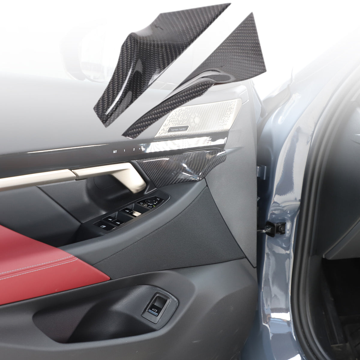 Real Carbon Fiber Interior Door Handle Cover Trim For BMW 5 Series G60 i5 2024+ 13