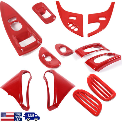 Red ABS Dashboard Interior Air Outlet Trim Set Kit For Corvette C6 2005-13 US 1