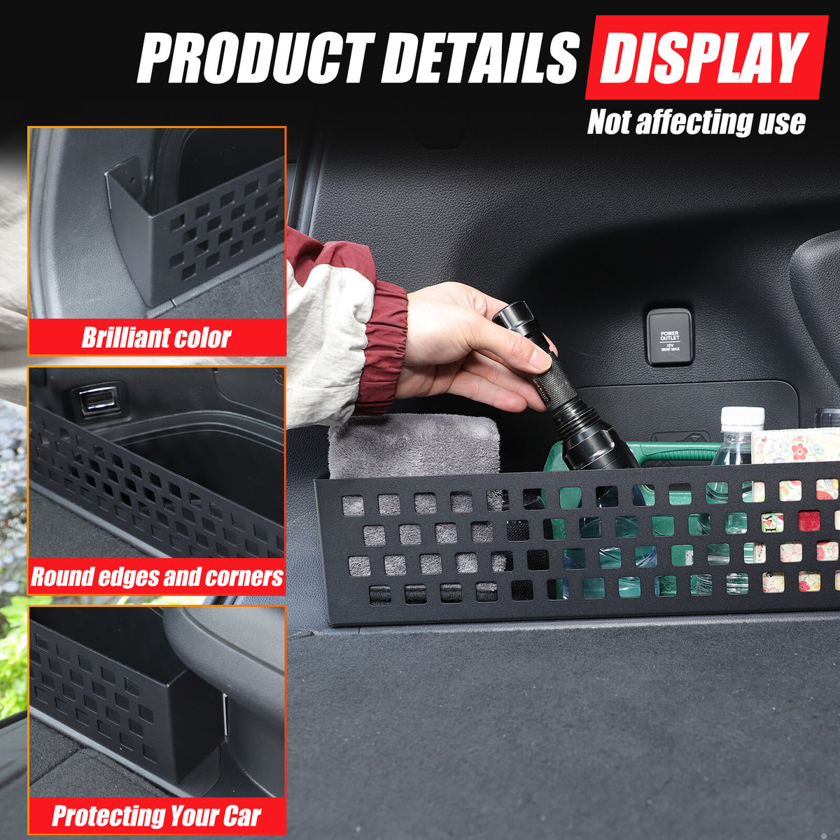 Left Trunk Side Storage Baffle Box Tray Molle Panel For Honda Pilot 2016-2022 2