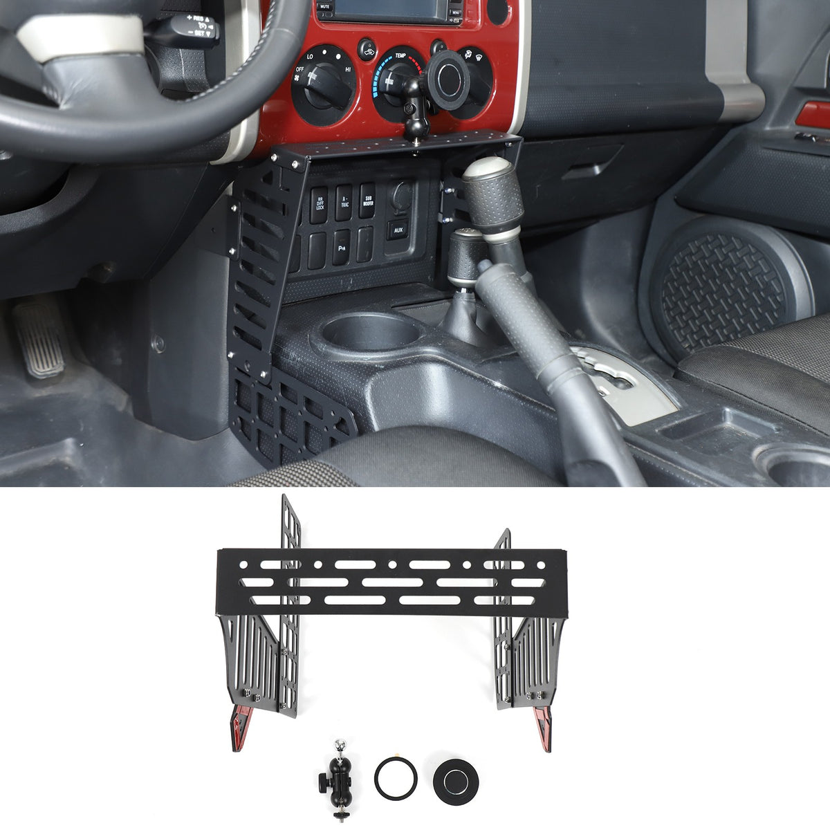 Magnetic Phoner Holder Center Console Molle Panel Device For Toyota FJ Cruiser 10