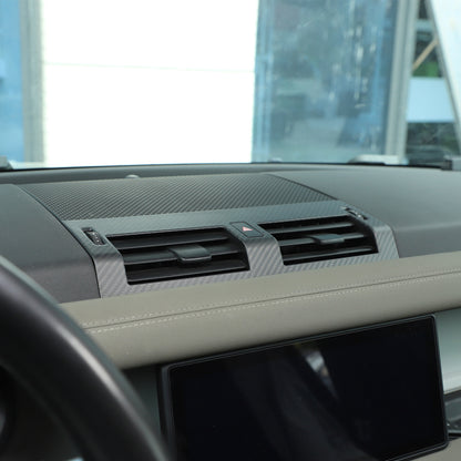 Matte Real Carbon Fiber Center Console Air Vent Trim Cover For LR Defender 20-24 1