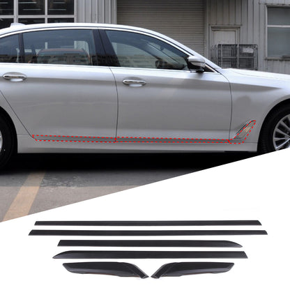 Matte Black Door Side Body Molding Trim Strips For BMW 5 Series G30 2018-22 3