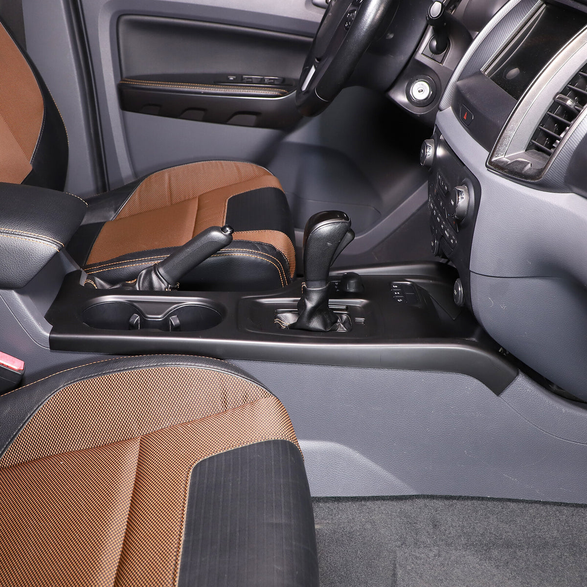 Carbon fiber color Button Gear Panel Cover For Ford Ranger 2015-2021 16