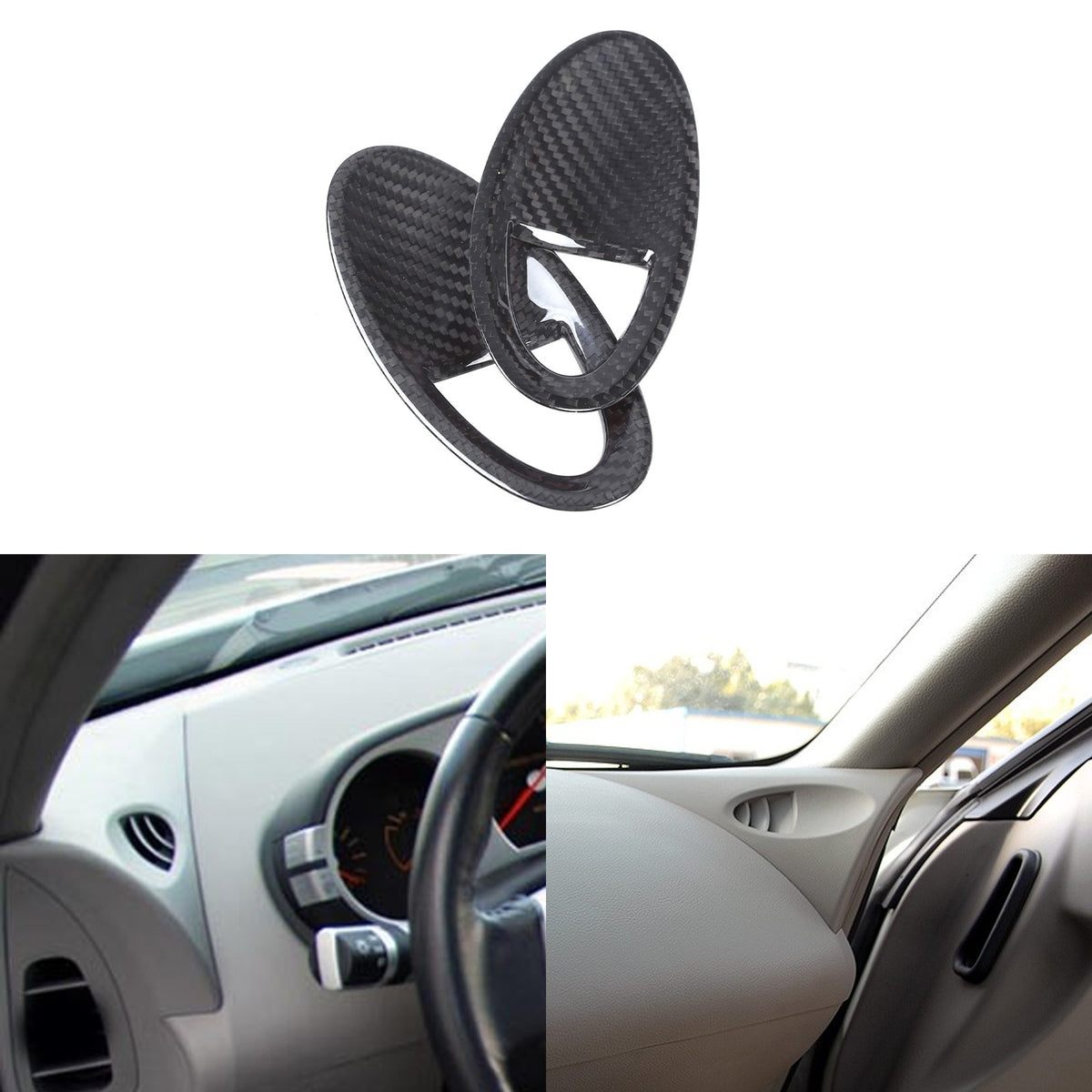 Real Carbon Fiber Side Air Vent Cover Trim For Nissan 350Z Z33 2003-2006 13
