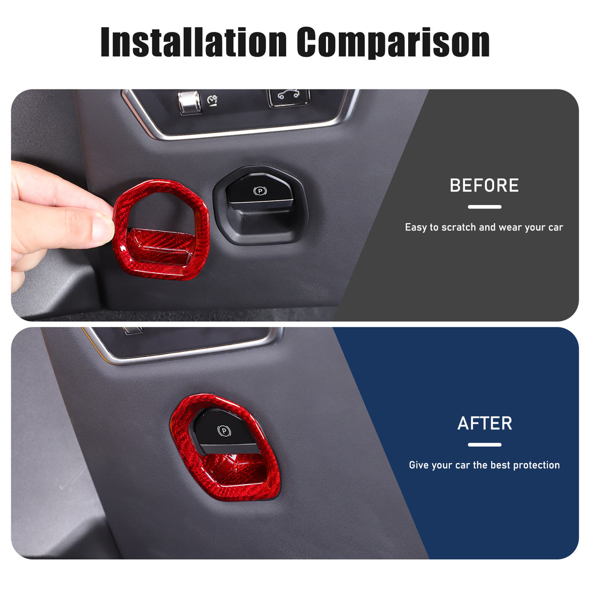 Red Real Carbon Fiber Interior Exterior Conosle Trim Cover For Lotus EMIRA 21-25 232