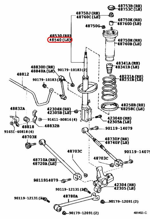Toyota OEM Absorber Assembly Shock 48540-39465 3