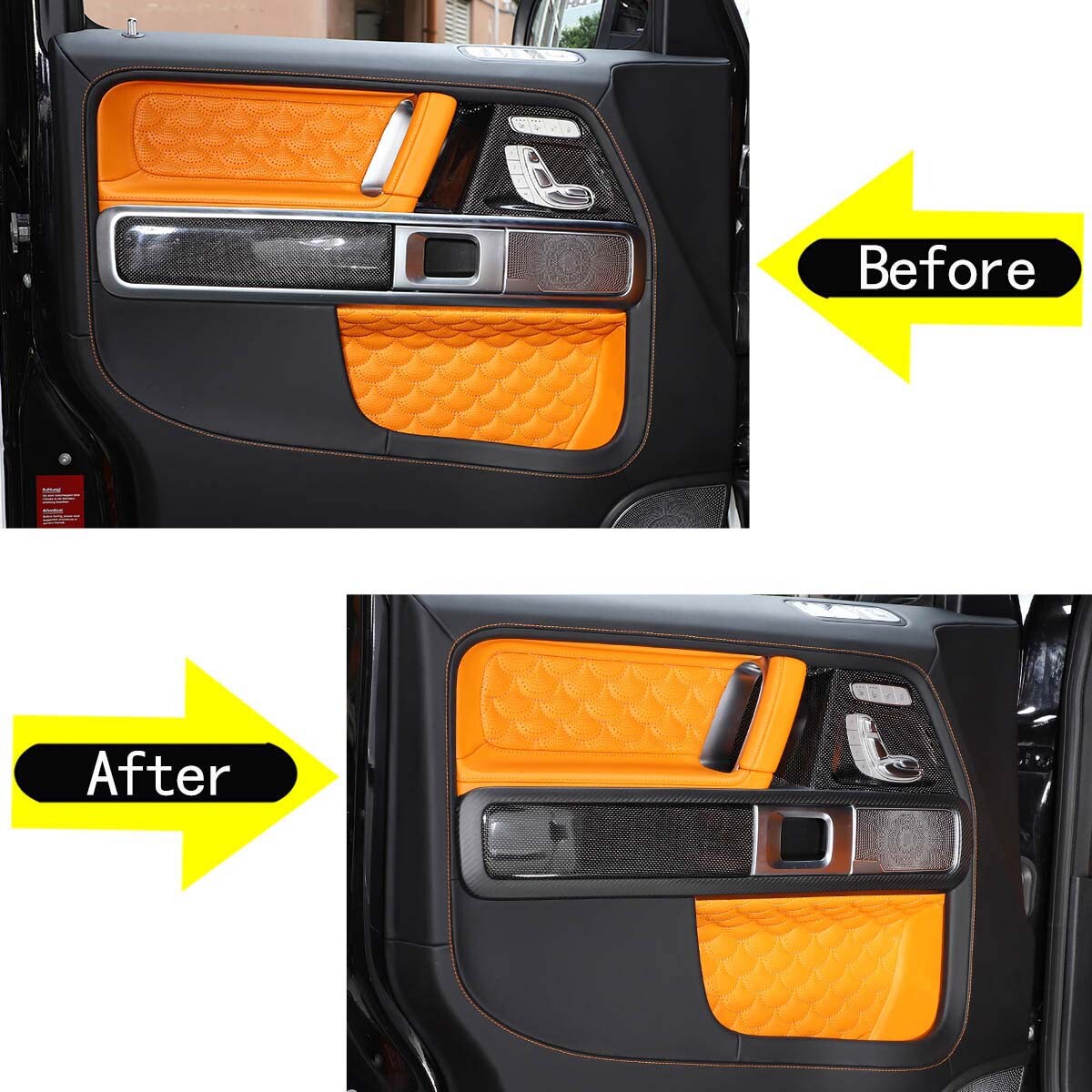Matte Black Interior Inner Door Frame Cover Trim For Mercedes Benz G Class 19-20 4