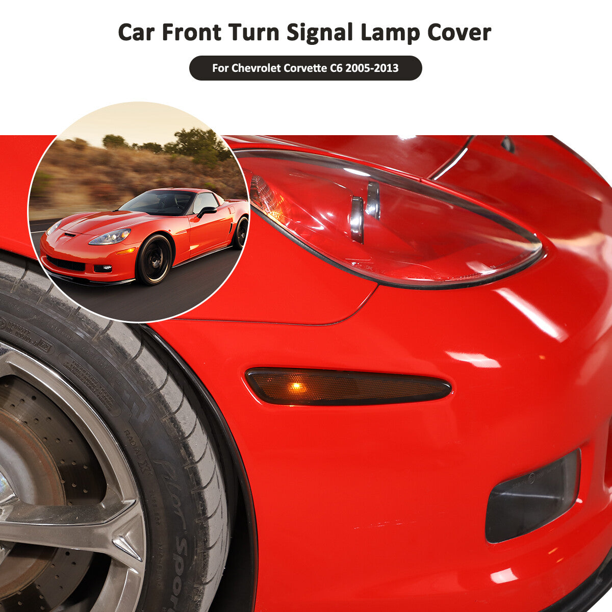 Smoked Black Front Headlight & Rear Tail Light Cover Trim For Corvette C6 05-13 29