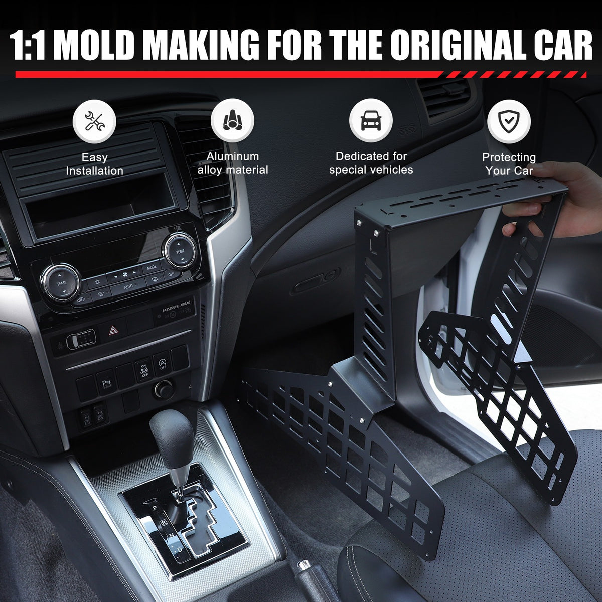 Center Console Molle Panel Digital Device Mount For Mitsubishi L200 Triton 19-23 7