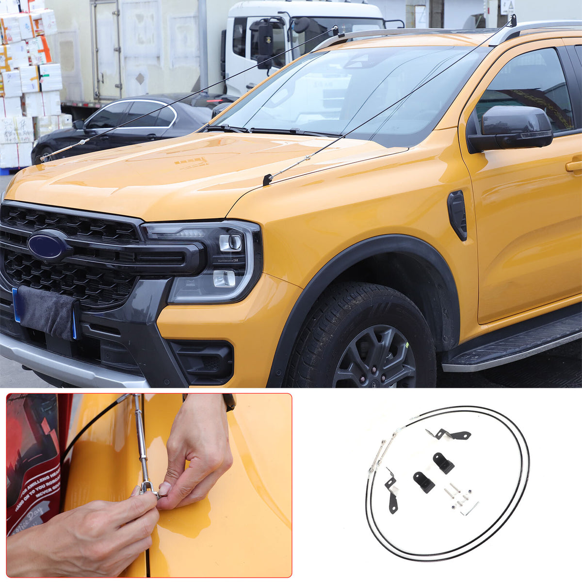 Car Branch Line Limb Riser Kit Obstacle Eliminate Rope for Ford Ranger 2023-2024 3