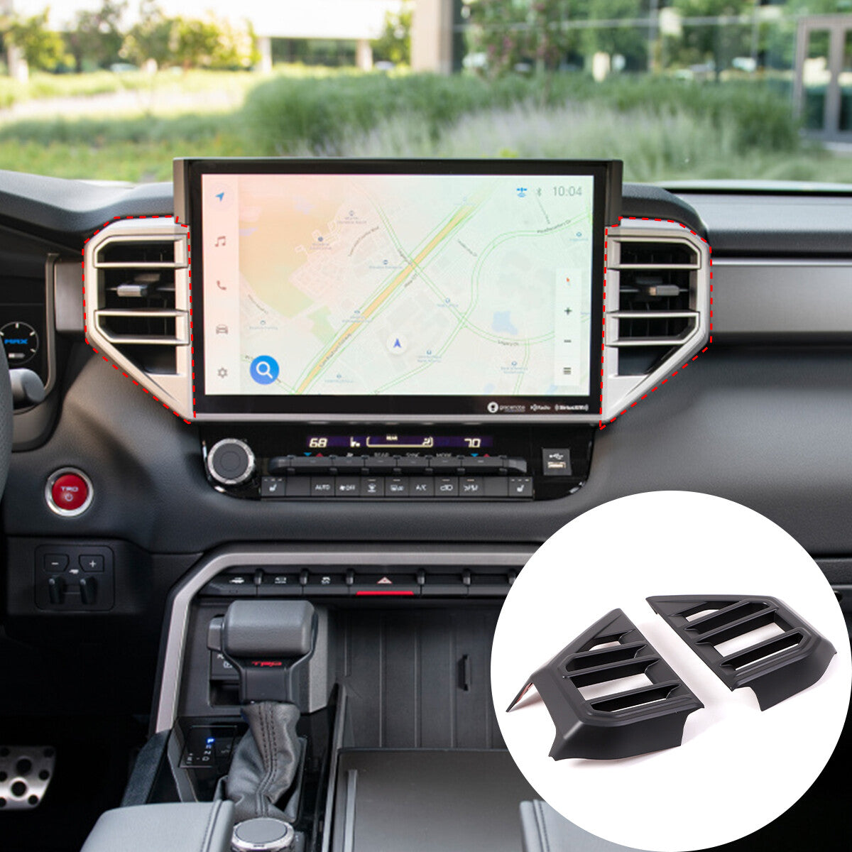 Matte Black ABS Interior Decoration Cover Trim Kit For Toyota Tundra 2022-26 US - Variants 6-10 29