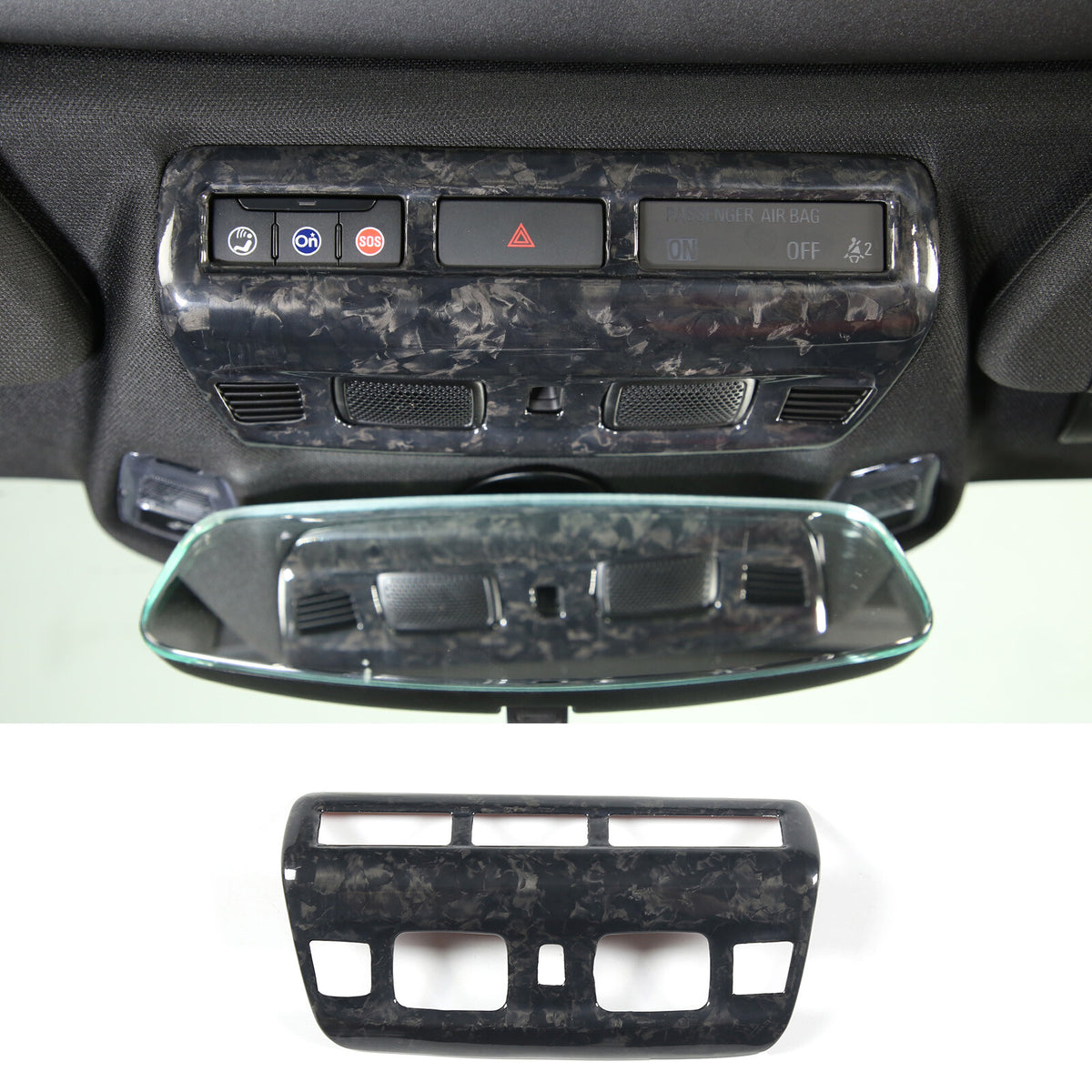 Forged Carbon Fiber Reading Light Trim Frame Cover For Corvette C8 2020-2026 2