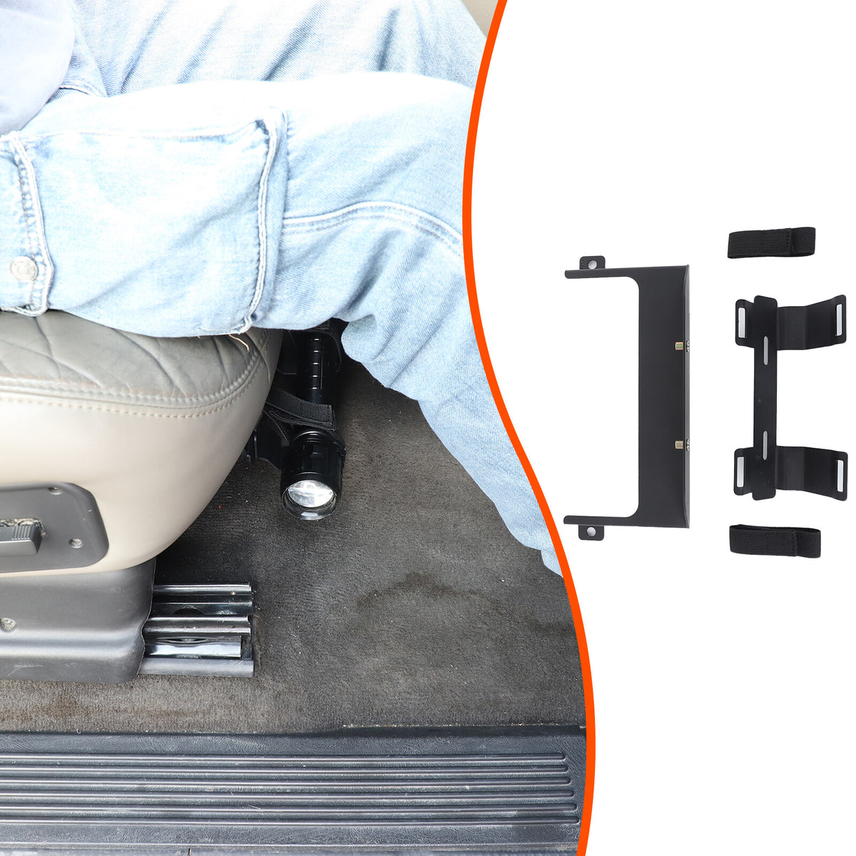 Black Alloy Passenger Seat Fire Extinguisher Bracket For Hummer H2 2003-2009 US 24