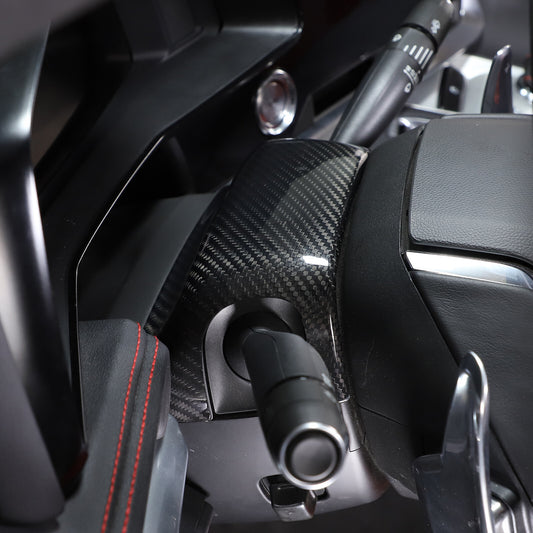 Dry Real Carbon fiber Steering Wheel Base Trim Cover For Corvette C8 Z06 2020-26 1