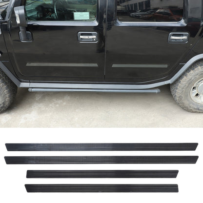 Black Titanium Stainless Steel Body Molding Trim Strips For Hummer H2 2003‑2009 1