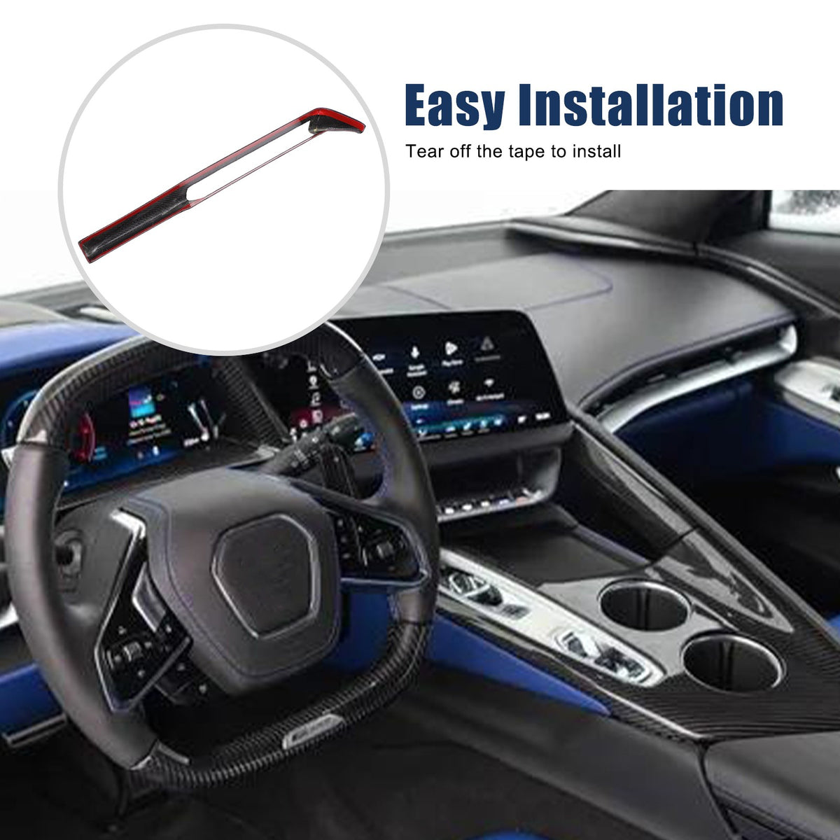 Real Carbon Fiber Dashboard Center A/C Vent Trim For Corvette C8 2026+ 16
