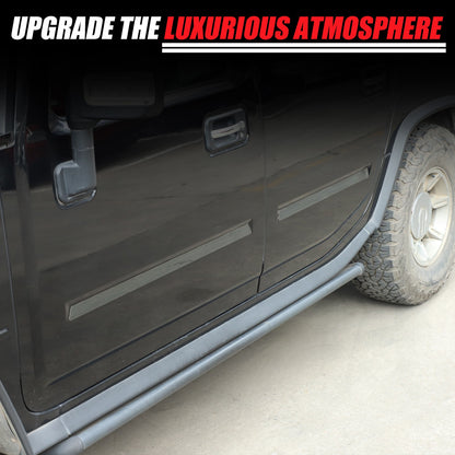 Black Titanium Stainless Steel Body Molding Trim Strips For Hummer H2 2003‑2009 23