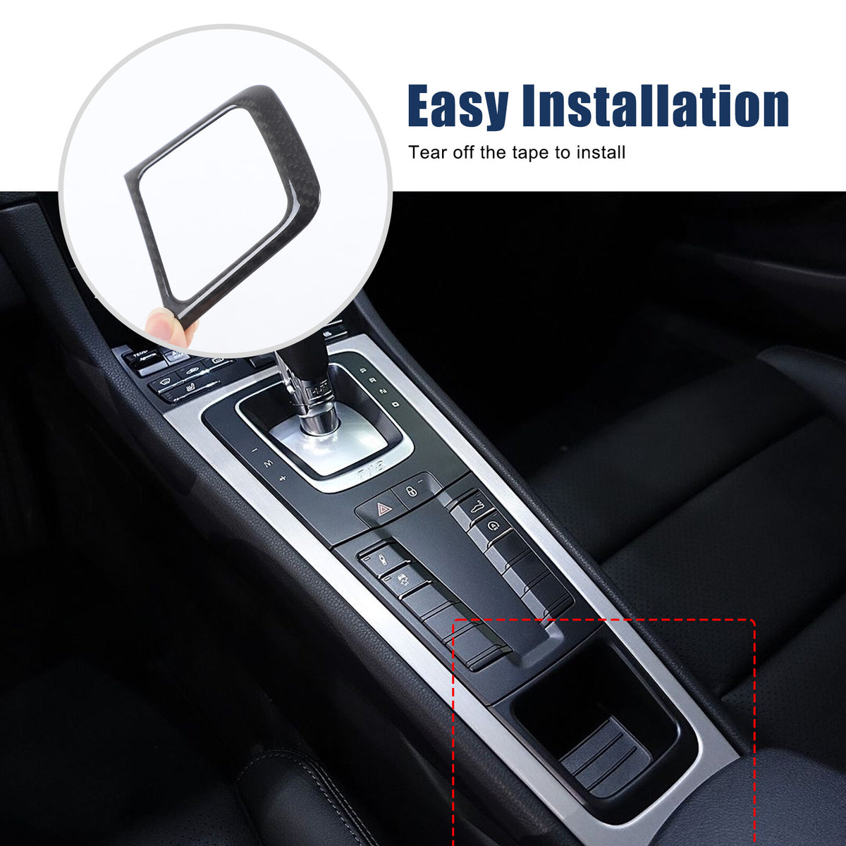 Real Carbon Fiber Center Console Cup Holder Trim For Porsche 718 16-19/911 12-18 11