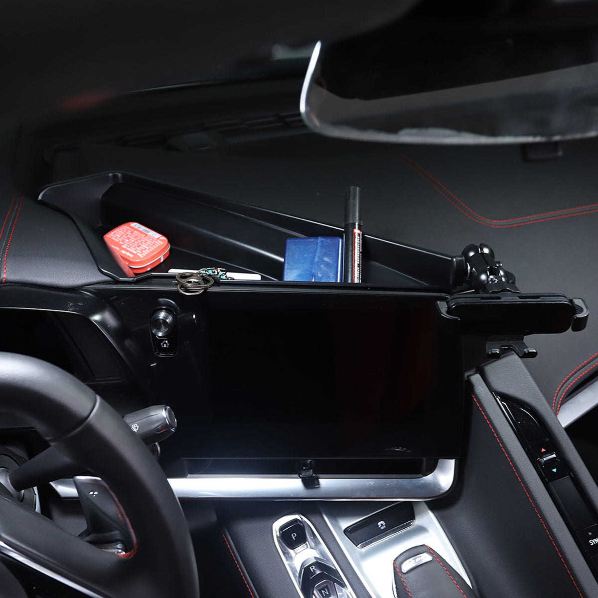 Dashboard Navigation Organizer Storage Box Tray Insert For Corvette C8 20-25 6